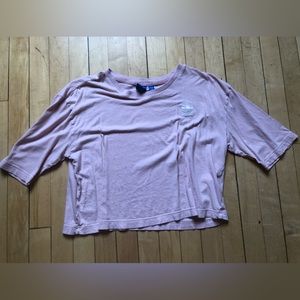Adidas light pink crop top size medium